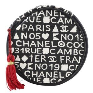 CHANEL Makeup pouch Pouch novelty 31rue cambon black cotton Women